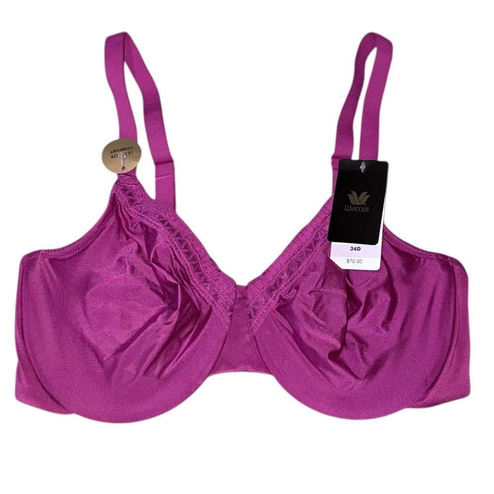 Wacoal Womens Size 34D Magenta Pink Underwire Bra‎ NWT